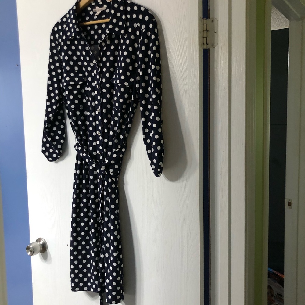 Blue polka dot dress